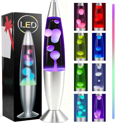 AONESY lámpara de lava grande, lámparas de lava Cera blanca y líquido blanco, lámpara relajante de 13,5'' para relajarse, iluminación ambiental de 7 colores para reducir el estrés