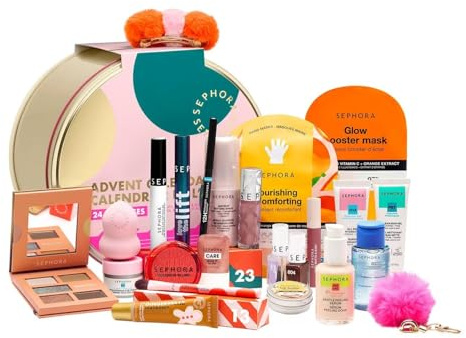 Sephora Adventskalender 2025 - Premium Adventskalender - 24 Überraschungen, darunter Make-up, Pflege, Badprodukte oder Accessoires - New In Metal Box