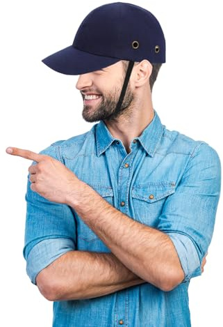 WOONEKY Gorra de Seguridad Ajustable con Carcasa Abs Ligera y Resistente para Trabajo y Actividades al Aire Protección contra Golpes para Hombres y Mujeres Color Azul Marino