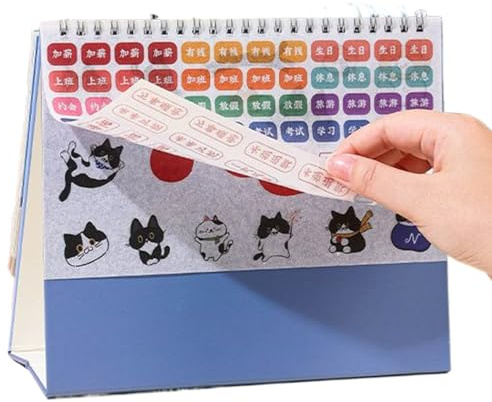 2026 Skrivbordskalender, spiralbunden planerare – 12 månader djurkalender, för skola rum arbetsrum planering schemaläggning dekoration