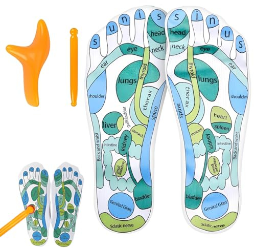 LACHT 1 Par Calcetines Reflexologia Podal, Masajeador De Pies, Masajeador Pies, Con Puntos De Acupresión, Herramienta De Masaje Para Alivio Del Cansancio, Regalo Para Cuidado Del Pie