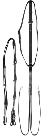 Imperial Riding Thiedemann IRH Core - Riendas Ajustables con 3 Anillas en D, Color Negro