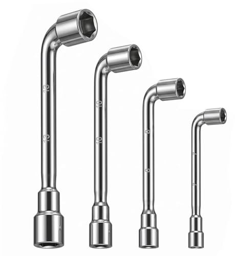 Apcodino 4 Piezas Llaves De Tubo Hexagonal En L 7mm 8mm 10mm 13mm Juego De Llave De Pipa Doble Cabeza Acero Herramientas De Mantenimiento Para Reparación Automóviles Bricolaje
