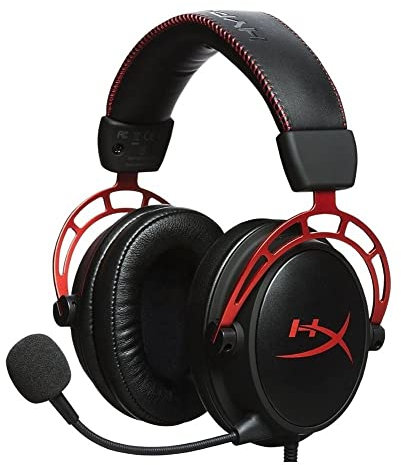 HyperX Cloud Alpha - Gaming Headset, Dual Chamber Drivers, Legendary Comfort, Aluminum Frame, Detachable Microphone, Works on PC, PS4, PS5, Xbox One, Xbox Series X|S, Nintendo Switch and Mobile – Red