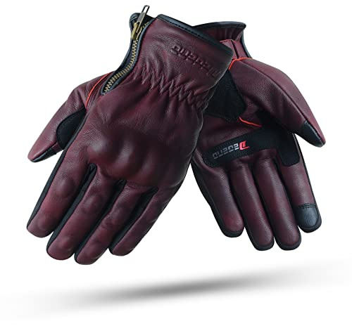 DEGEND Indus Lady Wine | Guantes Moto Invierno Mujer de Piel Impermeables Transpirables con Forro para Invierno - Proteccion Nudillos Dedos y TPU - Accesorios Moto Homologado, S