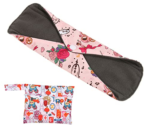 Assorbenti Igienici Lavabili 2 Pezzi Riutilizzabili Assorbenti Mestruali Stampati in Tessuto Assorbenti Femminili Salvaslip Assorbenti per Incontinenza per Donne Giorno e Notte(M14)