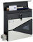 Relaxdays Briefkasten, Zeitungsfach, modern, Sichtfenster, abschließbar, Postbox HBT 37x37x11 cm, Stahl, schwarz/silber