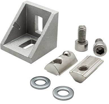 Befestigungswinkel ink. Schrauben und Nutensteine Nut 8 für Aluprofil 30-er 10 Stück