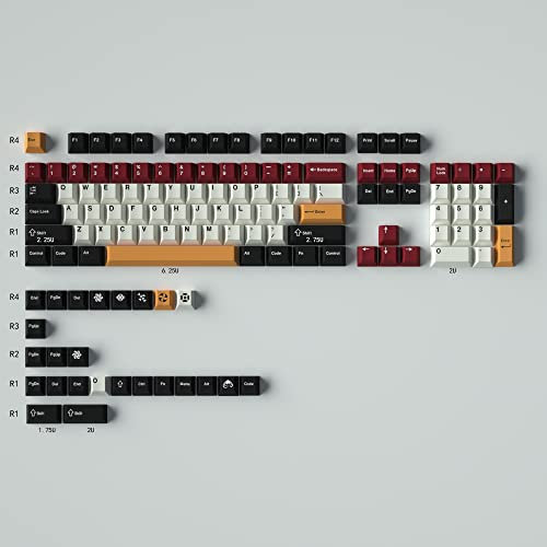 mintcaps PBT Black White Keycaps Cherry Profile Keycap Set 129 Keys Dye-Sub Custom Keyboard Keycaps for 61 64 68 84 87 96 104 Cherry Gateron MX Switches Mechanical Keyboards
