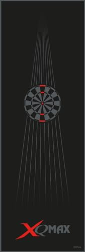 Dartmatte Dartboard 237x80cm mit Farbwahl Dartteppich mit Abwurflinie schwarz rot grau Turniermatte Steeldart Matte Darts Teppich (Dartmatte schwarz/rot 237x80cm Dartboard)