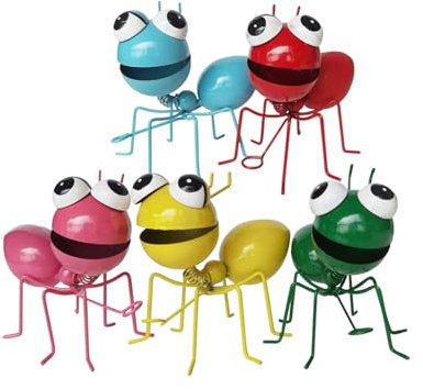 NITNOEI 5 pièces Décoration de Fourmis en Métal, Décoration Insectes en Métal, Décoration Murales en Métal, Sculptures en Métal pour Le Jardin, Décoration de Balcon, Décoration de Figures de Jardin