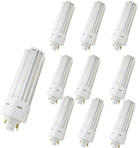 KUVAHECDH Paquete de 10 Bombillas Led Gx24Q con Base de 4 Pines, Cálido 3000 K, Fluorescente Compacta de 22 W para Ventilador de Baño, Campana de Cocina, Lámpara Enchufable de 6000 K, Ángulo/Warm Whit