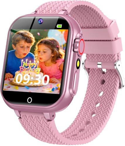 wepfum Kids Smart Watch Gift for Girls Age 5-12, 39 Games Touch Screen Watch with Camera, Video Recorder, Music Player, Pedometer, Habit Tracker, Birthday Gifts for Girls Ages 6 7 8 9 10