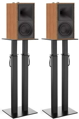IBVIVIC Lautsprecherständer mit doppeltem Stützpunkt und Verstellbarer Höhe (2 Stück) – Geeignet für Verschiedene Lautsprechertypen und ideal für Wohnzimmer, Schlafzimmer und Büro
