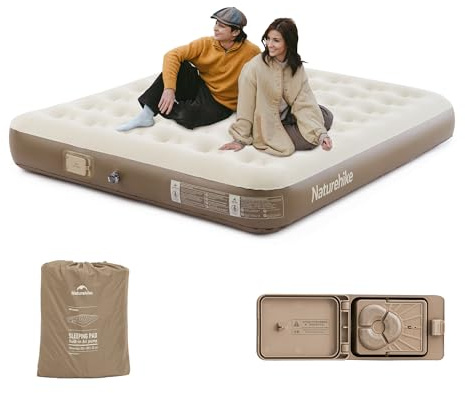 Naturehike Materasso Gonfiabile Doppio con Pompa Integrata Ricaricabile - 200x150x25cm Letto Gonfiabile Autogonfiante per Campeggio e Casa - Materassino Campeggio Portatile e Stabile