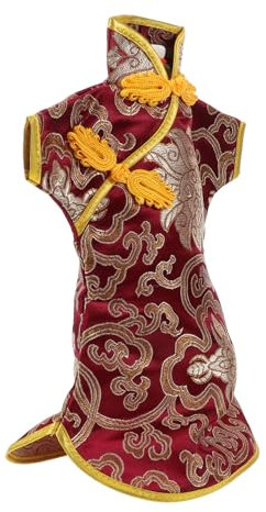 KICHOUSE Housse De Bouteille De Brodée Décoration Festive Chinoise à Élégant pour Mariage Et Célébrations