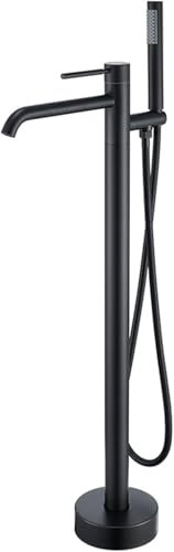 Robinet mitigeur de Baignoire Moderne avec Douche Cascade, Robinet de Baignoire autoportant, Robinet de Baignoire autoportant à poignée Unique, Robinet de Salle de Bain Rotatif à 3