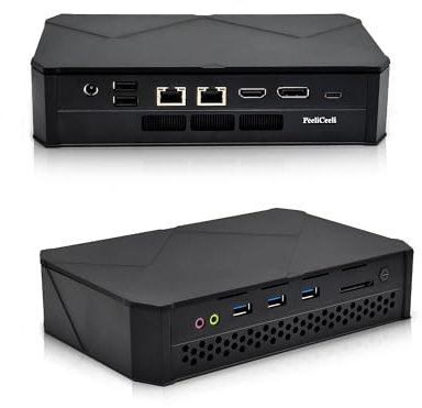 PeeliCeeli Mini PC Gaming, Ryzen 9 7940HS Mini Desktop Computer, 2X RJ45 i225V 2.5G LAN, HD+DP+USB-C Triple 4K Display, WiFi 6, BT 5.2, USB3.0, SD Card Slot, Barebone NO RAM NO SSD