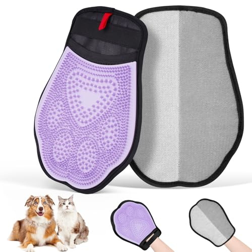 Zivacate Mejorado 2 en 1 Manopla Quita Pelos Mascotas, Guante Reutilizable para Eliminar Pelo de Mascotas, Double Sided Estático Pet Hair Remover Glove, para Mascotas, Ropa, Sofá - 1 Unidad