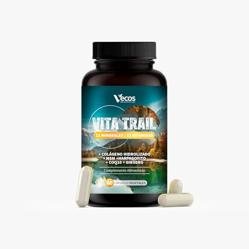 Multivitaminas para Corredores y Deportistas - Complejo Multivitamínico con 13 Vitaminas, 11 Minerales, Ginseng, CoQ10, Colágeno, MSM y Harpagofito - 60 Cápsulas