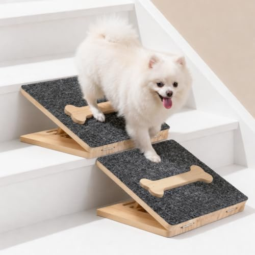 2 Pack Dog Ramp for Stairs Sofa Bed, Foldable Dog Stairs Steps Non Slip