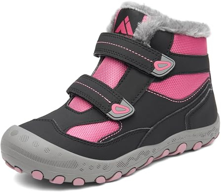 Mishansha Kinder Winterschuhe Warm Gefüttert Winterstiefel Mädchen Jungen Outdoor Schneestiefel Weich rutschfest Wanderschuhe Winter Boot Trekkingstiefel, Magenta Lila 28 EU