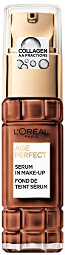 L'Oréal Paris Serum in Make up für reife Haut, Flüssige Foundation mit LSF 24, Für einen strahlenden Teint, Age Perfect, Nr. 510 Mahogany, 30ml
