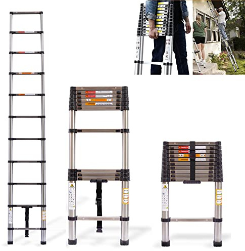 Échelle industrielle multifonction en acier inoxydable à chevrons Hauteur maximale 3,2 m Capacité de charge maximale 150 kg
