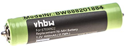 vhbw Akku kompatibel mit Braun Series 3 300s, Series 3 301s, Series 3 310s Rasierer Haarschneider (600mAh, 1,2V, NiMH)