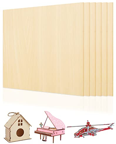 Fogli di compensato in betulla Anvin in legno grezzo per artigianato Taglio laser e incisione, taglio CNC, combustione del legno, pittura, traforo, modellazione (200x200x 3mm Legno naturale