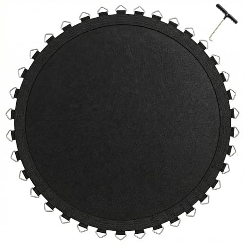 EUPXRHY Toile Trampoline, Tapis De Saut De Rechange pour Trampoline Exterieur Ø 305/366/427/488cm, Coudre 8 Fois Tapis Trampoline, Résistant à l'eau, Résistant Aux UV,366cm 72 Anneaux