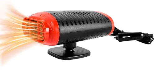 Taekooki Autoheizung, Auto Heizlüfter 12V, 150W Mobile Auto Heizung Zigarettenanzünder, 360° Drehbar Auto Heizung Kühlventilator, Mit Plug-In Zigarettenanzünder Windschutzscheiben-Defogger Defroster