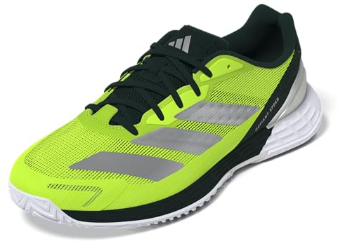 Adidas Men's Defiant Speed 2 Tennis, Lucid Lemon/Silver Metallic/Aurora Ivy, 11