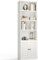 Coleshome Bücherregal mit 6 Ebenen, Regal mit Türen und Schrank, Standregal zur Aufbewahrung und Präsentation für Wohnzimmer, Büro, Schlafzimmer, Weiß, 48 x 24 x 176.4