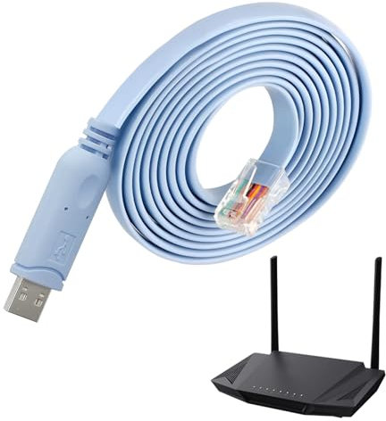 WZWZO RJ45 USB, USB RJ45, U S B Vers RJ 45, Câble de Console, Câble Console U S B RJ 45 pour Connexion de Terminaux aux Commutateurs et Routeurs, Compatible avec Cisco, Ubiquiti, et Plus, 1.8m