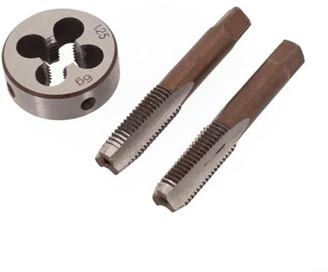 Carbon Steel M10 X 1.25mm Metric Thread Cutting Tool Set Taper And Stopper Tap Die Right Hand 3 Pieces HSS Tapping Tools