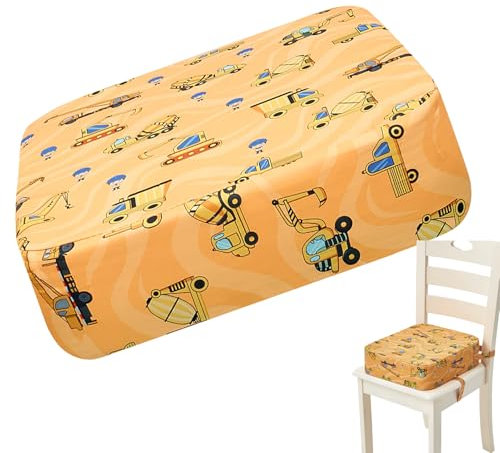 JIEBWCHA Kleinkind-Sitzerhöhung, Esszimmerstuhl, Kleinkind-Sitzerhöhung mit Gurten, waschbar, rutschfest, Cartoon-Kinder-Sitzerhöhung für Esszimmerstuhl, 36 x 32 x 9 cm