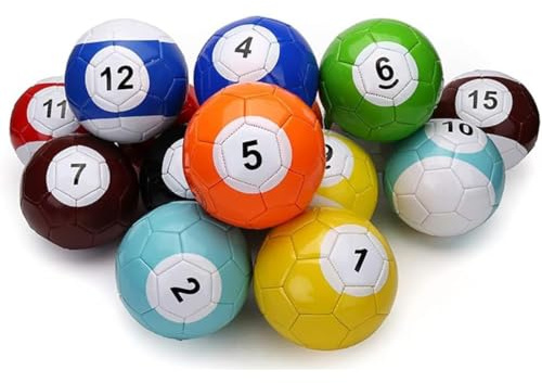 MazmornFly Juego de Mesa Hinchable de Fútbol Billar Snooker, Set de Billar Pool Kick de Cuero 16 Piezas, Snooker Gigante para Calles (Interior/Patio),20cm/7.87inch