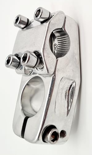 Fahrrad Vorbau Aluminium BMX-Vorbau 40mm 22,2 mm/28,6 mm Klemmung 15° für Freestyle/Dirtjump Bikes Schwarz/Silber (Silber)