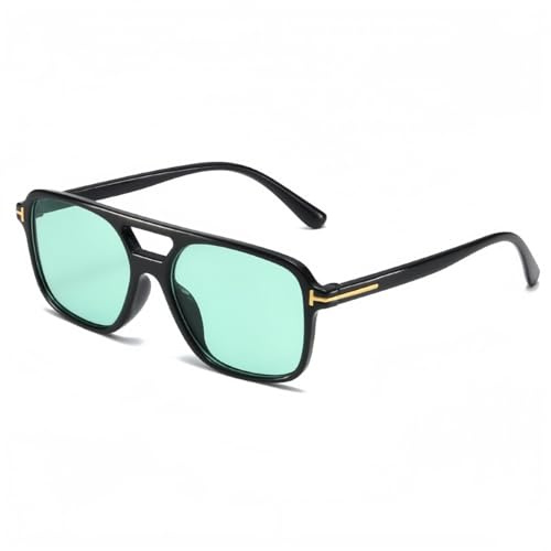 Rummyluck Gafas de Sol Cuadradas Vintage Hombre Mujer Retro Gafas de Sol con Doble Puente Vintage