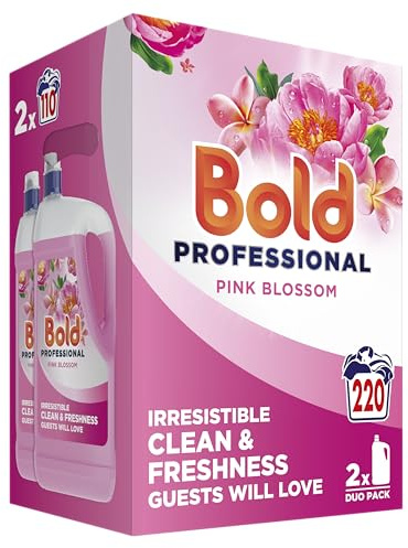 Bold Laundry Detergent Pink Blossom 2x4.95L - 220 Wash - Professional Concentrated Liquid Biological Detergent - Fresh & Clean Washing - Long Lasting Fragrance