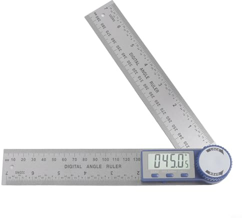Righello angolare digitale a 360 gradi con display LCD, strumento di misurazione in acciaio inossidabile per la lavorazione del legno e il disegno, bilance metriche e imperiali