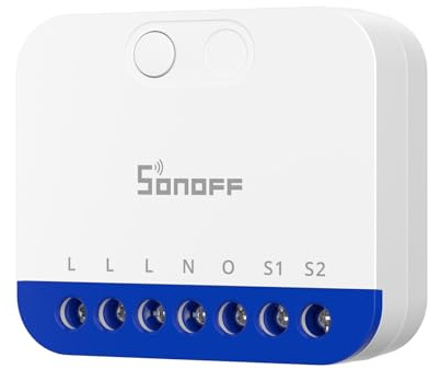 SONOFF MINI DIM WiFi Dimmer Switch for Dimmable LED/Dimmable Electronic Transformer/Incandescent/Halogen, Neutral Wire Required, Power Monitoring, Matter-Compatible with Alexa, Google, and HomeKit