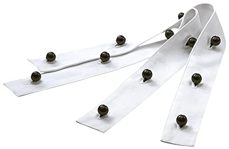 Exner Knopfleiste für Kochjacken-Kugelknöpfe, 6-fach Knopfleiste, 100% Baumwolle, Farbe weiß