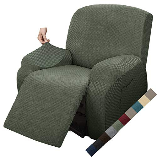 MAXIJIN Funda de Sofá Reclinable de 1 Plaza, Protección de Sofá Extensible, Fundas, Funda de sillón (Verde Oliva)