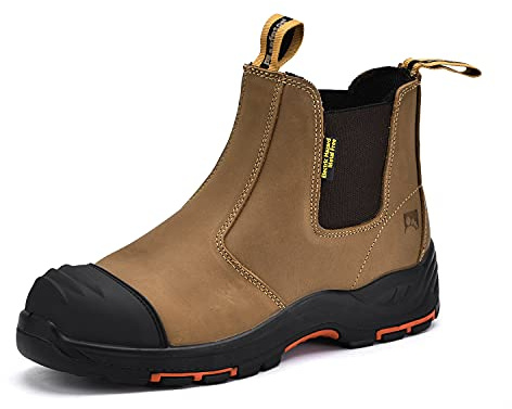 Chaussure de Securité Homme et Femme Sans Lacet, M-8025NB Basket de Securite Montante Legere et Confortable, Botte de Sécurité Travail de Haute Chantier, S3 Embout Composite & Plaque Anti-pénétration