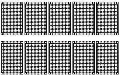 sourcing map 10er Pack PCB Leiterplatte Beidseitig Schaltung für DIY Löten 40mmx60mm Schwarz