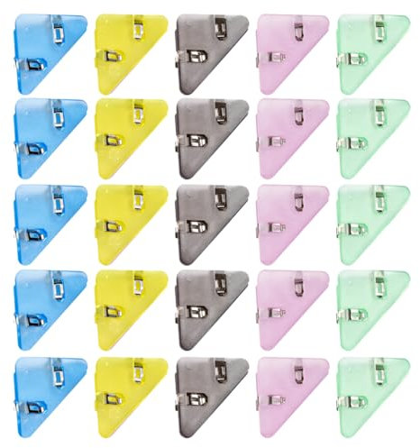 KXUSW Clips para Grapas Clips de Colores para Carpetas Clips Triangulares para Esquinas de Papel Clips de plástico de Colores para Esquinas 40 Piezas