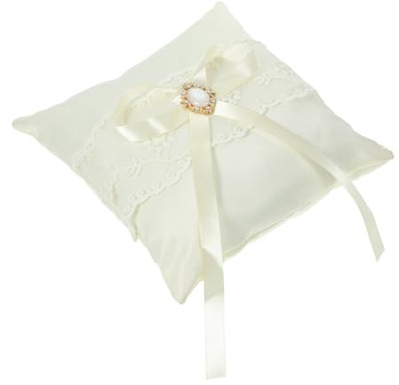 ABOOFAN Zeremonie-ringkissen Schmuck-präsentationskissen Weißes Ringträgerkissen Schmuckständer Verlobungsringhalter Hochzeitsdekoration Ringschachtel Blumen-ringkissen Perle Geschenk