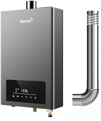 Ranein Natural Gas Tankless Water Heater, Indoor Max 3.6 GPM, 80,000 BTU Instant Hot Water Heater